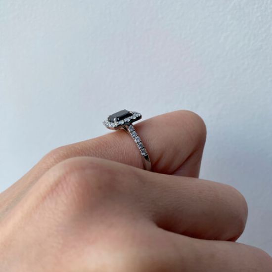 Princess Black Diamond Ring,  Enlarge image 6