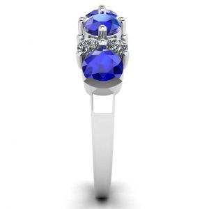 Contemporary garland ring with sapphires and diamonds - Photo 2