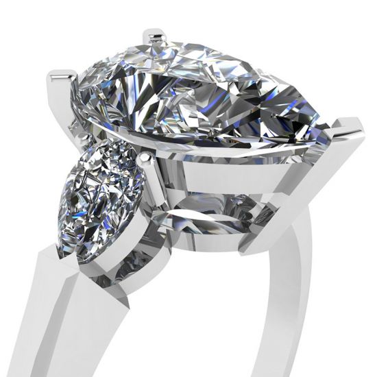 Three-Stone Pear Diamond Ring,  Enlarge image 2