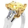 Oval Yellow Diamond with White Side Baguettes Ring, Image 2