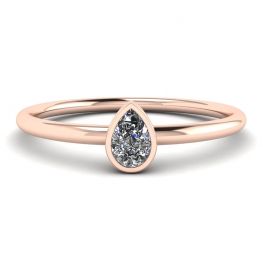 Pear Diamond Small Ring La Promesse Rose Gold