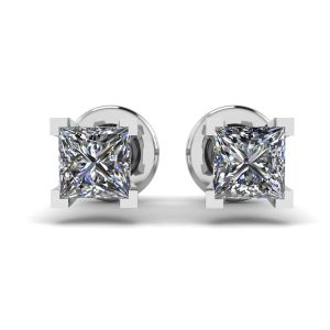 Princess-Cut Diamond Stud Earrings 