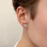 Round Diamond Halo Stud Earrings in 18K Rose Gold, Image 4