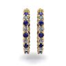 Diamond and Sapphire Hoop Earrings Yellow Gold, Image 2