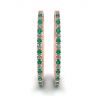 Diamond and Emerald Hoop Earrings Rose Gold, Image 3
