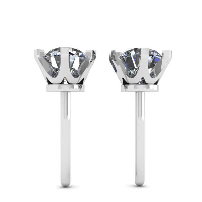 Classic Diamond Stud Earrings in 18K White Gold - Photo 1