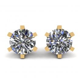 Classic Diamond Stud Earrings in 18K  Yellow Gold