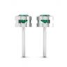 Emerald Stud Earrings in White Gold, Image 2