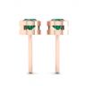 Emerald Stud Earrings in Rose Gold, Image 2