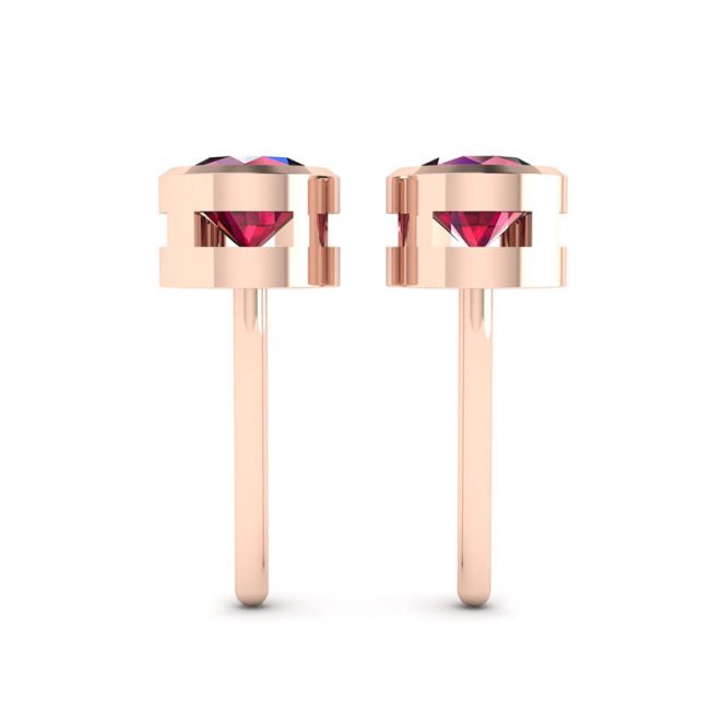 Ruby Stud Earrings in  Rose Gold - Photo 1