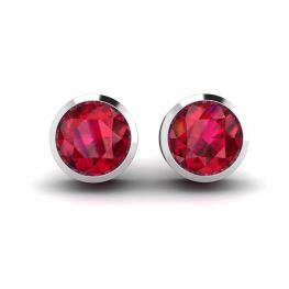 Ruby Stud Earrings in White Gold Ruby Stud Earrings in White Gold