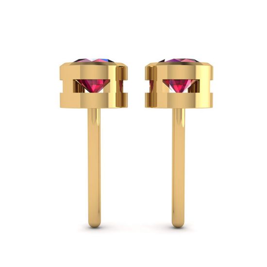 Ruby Stud Earrings in Yellow Gold, More Image 0