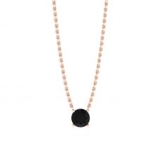 Classic Solitaire Diamond Necklace on Thin Chain Rose Gold
