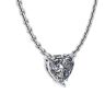 Heart Diamond Solitaire Necklace on Thin Chain White Gold, Image 2