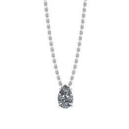 Pear Diamond Solitaire Necklace on Thin Chain