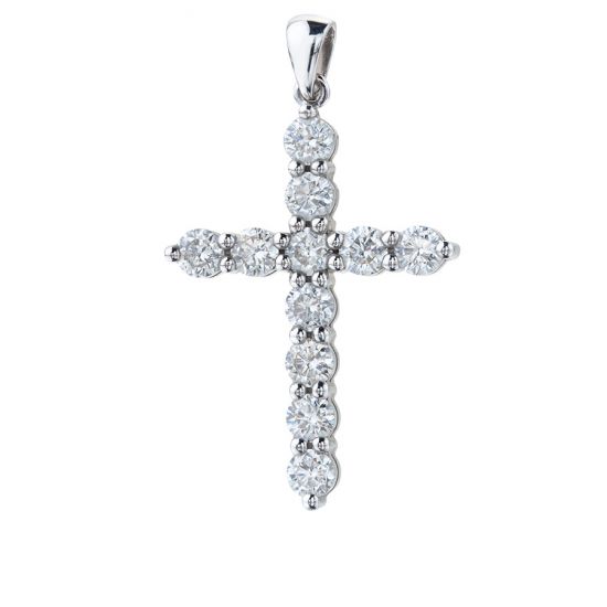Cross Necklace with 11 diamonds, Enlarge image 1