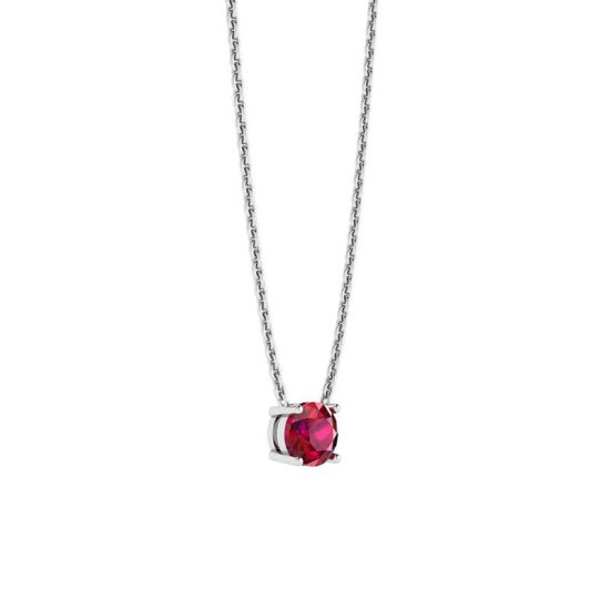 1/2 carat Round Ruby on White Gold Chain,  Enlarge image 2