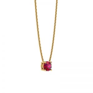 1/2 carat Round Ruby on Yellow Gold Chain - Photo 1