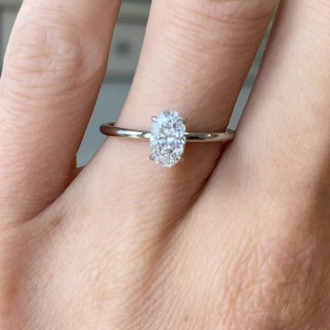 Classic Oval Diamond Solitaire Ring Yellow Gold - Photo 4