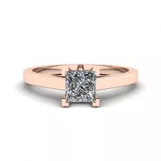 Princess Cut Diamond Ring in 18K Rose Gold