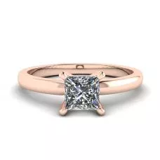 Mixed Rose and White Gold Ring with Princess Diamond