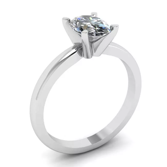Oval Diamond Ring White Gold - Photo 3