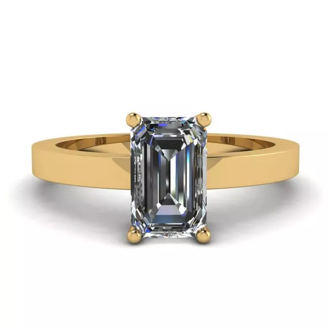 Rectangular Diamond Ring in 18K Yellow Gold