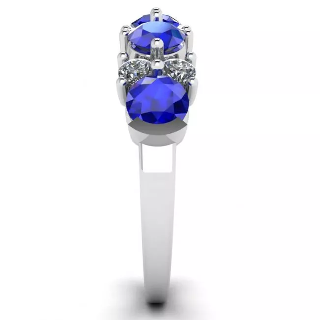 Contemporary garland ring with sapphires and diamonds - Photo 2