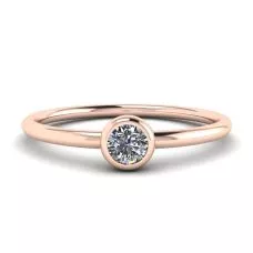 Round Diamond Small Ring La Promesse Rose Gold