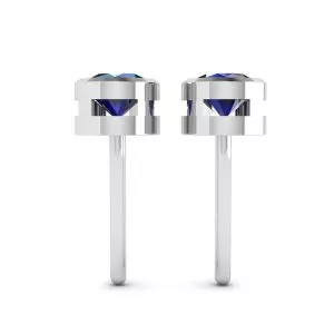 Sapphire Stud Earrings in White Gold - Photo 1