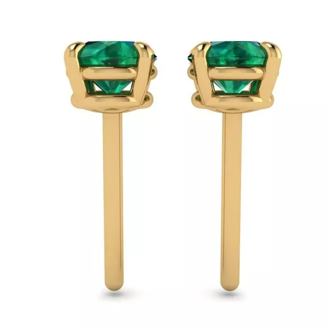 Classic Emerald Stud Earrings Yellow Gold - Photo 1
