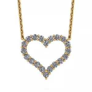 Diamond Heart Necklace in 18K Yellow Gold