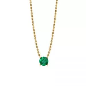 1/2 carat Round Emerald on Yellow Gold Chain
